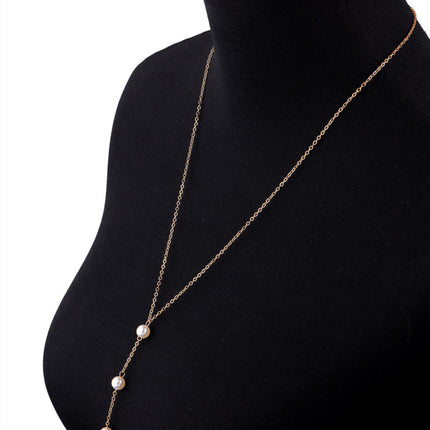 Sexy Metallic Pearl Body Chain
