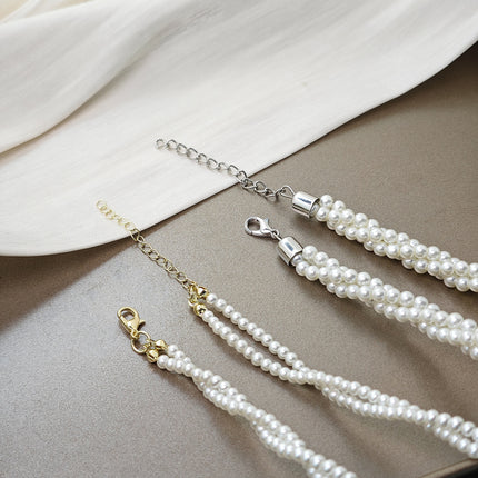 Multi Strand Pearl Necklace Pearl Choker Necklace - FASHION SHEGOODS LLC