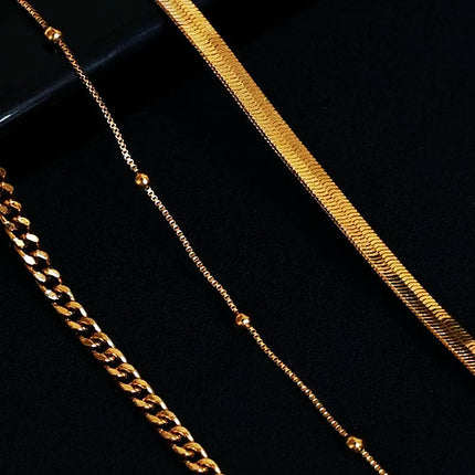 Flat Snake Breads Chain Anklet Jewelry