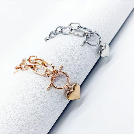 Heart Shape Pendant Chunky Chain Necklace - FASHION SHEGOODS LLC