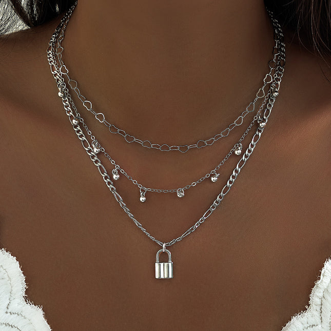 Link Chain Layered Necklace - FASHION SHEGOODS LLC