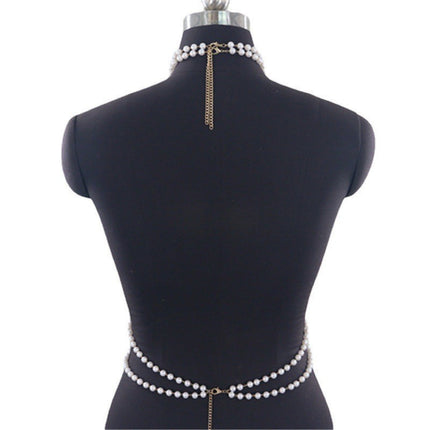 Women Sexy Body Chain Pearl Chain Beach Bikini