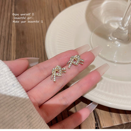 Romantic Heart Rhinestone Earrings