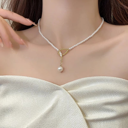 Pearl Choker Necklace Glass Pearls Jewelry Women Wedding Accessories