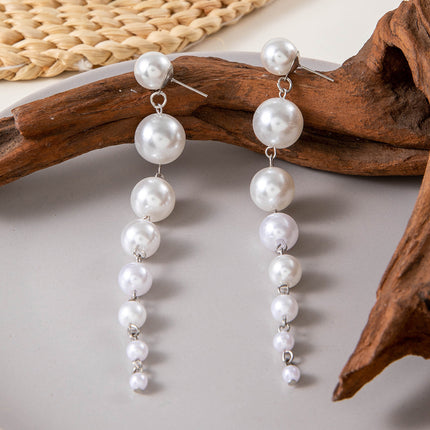 Pearl Headband Faux Pearls Beads Bridal Hair Hoop Earring Set
