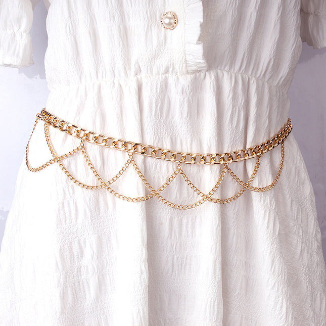 Fashion Multi Layer Belly Body Chain Bikini Metal Rave Body Waist Chain