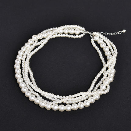 Multi Layer Baroque Necklace Pearl Collarbone Chain - FASHION SHEGOODS LLC