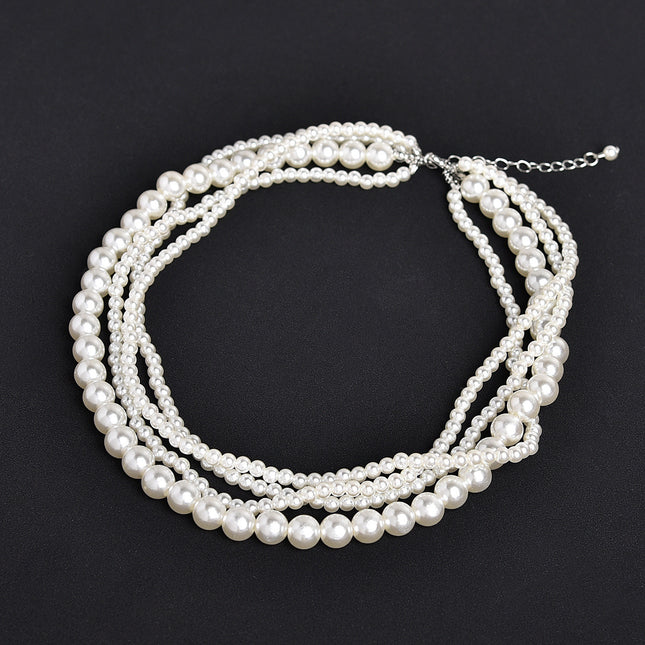 Multi Layer Baroque Necklace Pearl Collarbone Chain - FASHION SHEGOODS LLC