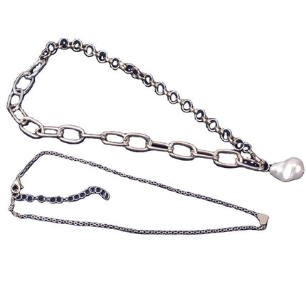 Baroque Pearl Heart layer Chain Necklace