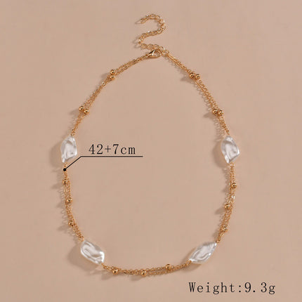 Pearl Baroque Beaded Chain Necklace