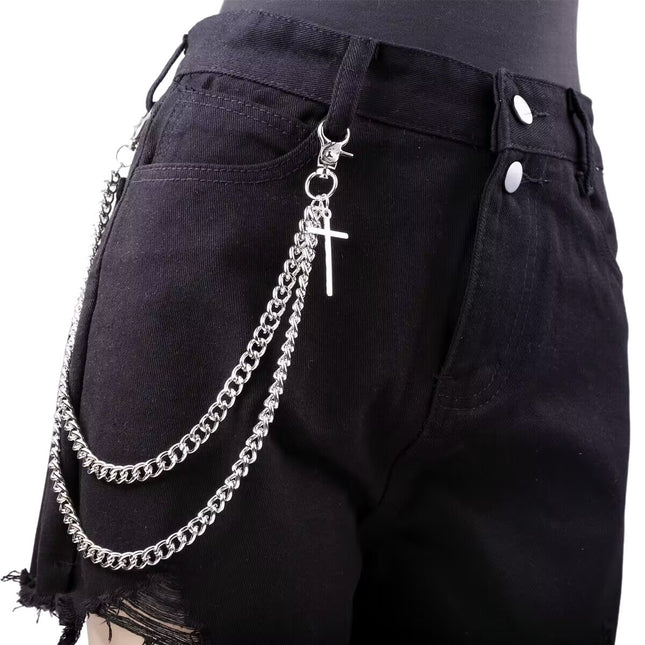 Punk Jewelry Hip Hop Double Layer Metal Body Chains