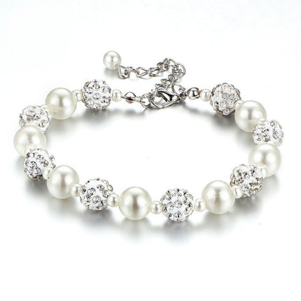 Imitation Pearl Stone Ball Bracelet