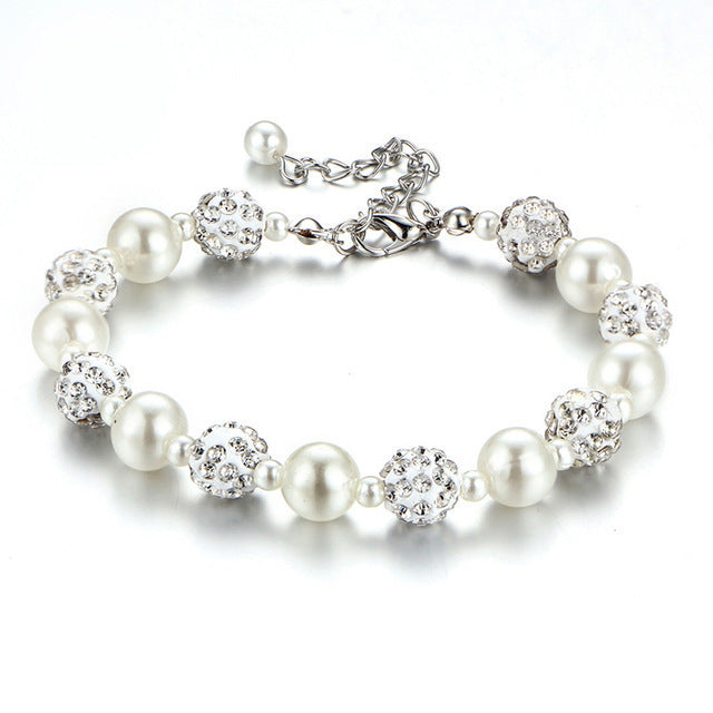 Imitation Pearl Stone Ball Bracelet