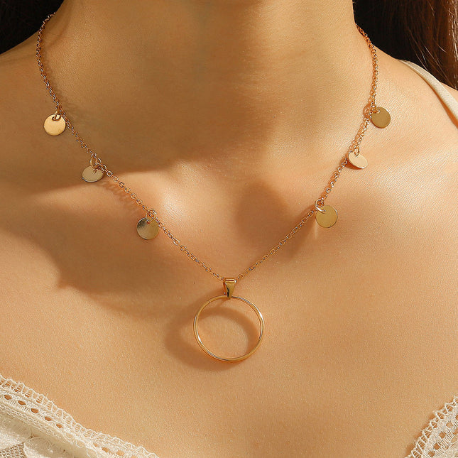 Simple Small Coin Pendant Necklace