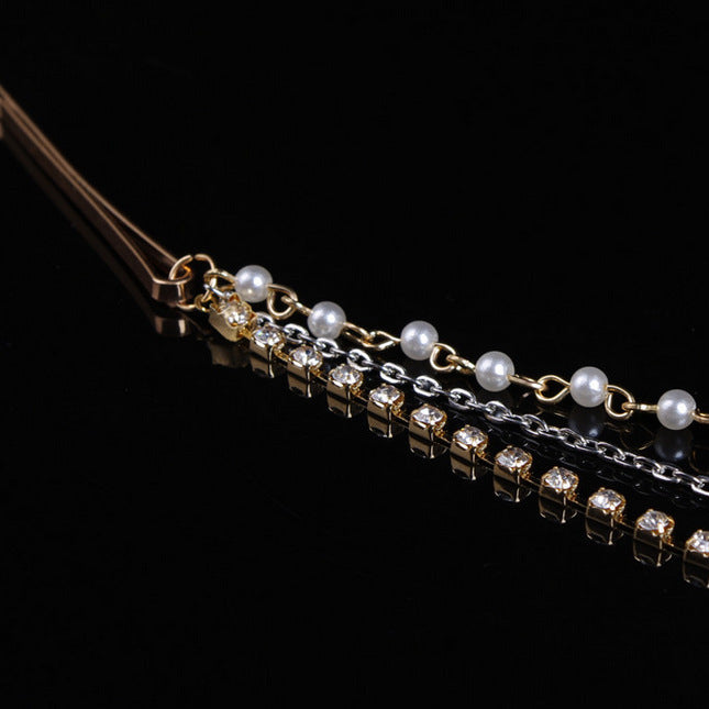 Multi Layered Rhinestone Chain Tassel Bride Hair Accessories