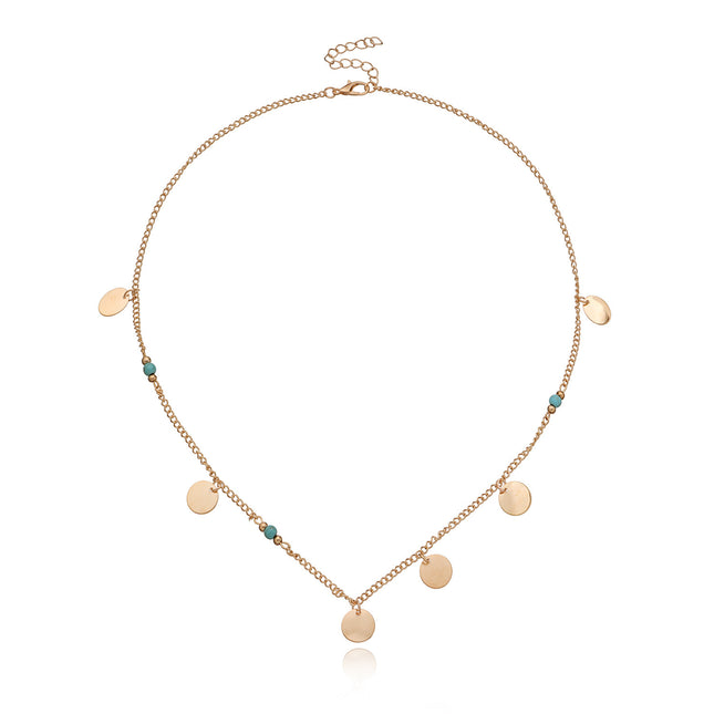 Round Sequin Beads Pendant Necklace