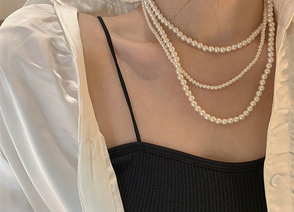 Multi-layer Artificial Pearl Beaded Necklace
