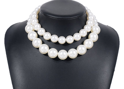 Boho Exaggerate Imitation Pearl Beaded Necklace Choker