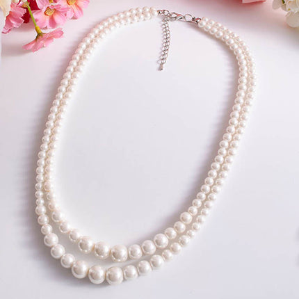 Multi-Layer Pearl Statement Bridal Choker Necklace for Wedding Party Jewelry - FASHION SHEGOODS LLC