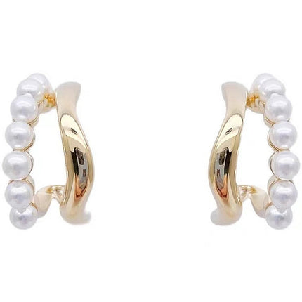 Double Layer Pearl Earrings