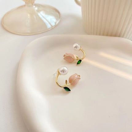 Pink Tulip Earrings