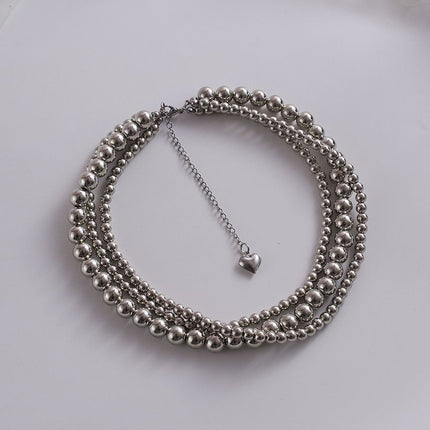 Fashion Jewelry Metallic Bead Layer Necklace