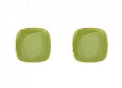 Green Square Earrings