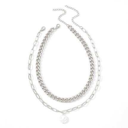 Punk Multi Chain Layered Pearl Necklace