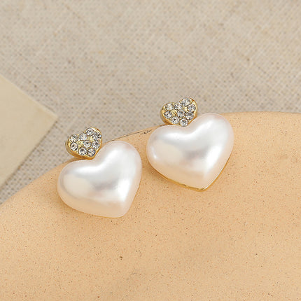 Peach Heart Pearl Earrings - FASHION SHEGOODS LLC