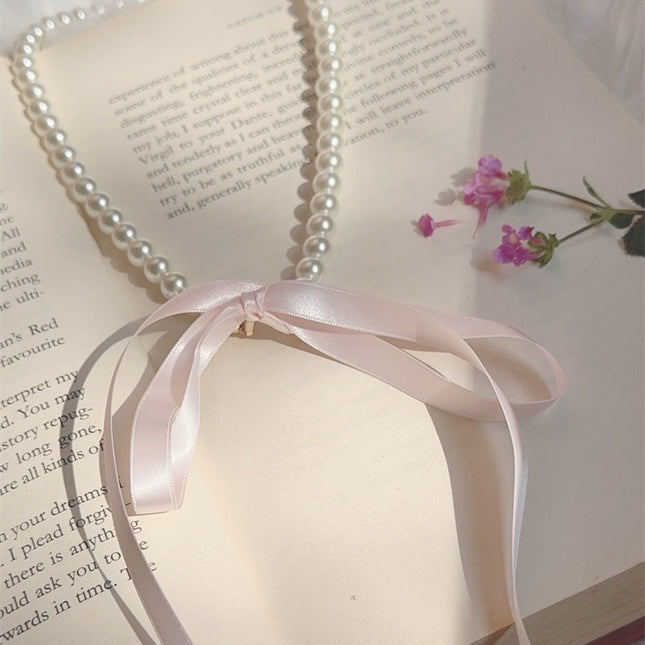 Party Jewelry Long Black Ribbon Choker Necklace for Women