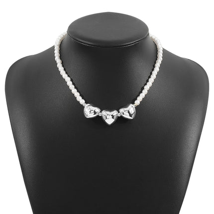 Pearl Beaded Necklace love Pendant - FASHION SHEGOODS LLC