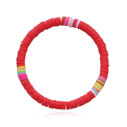 Polymer Clay Rainbow Stretch Bracelet
