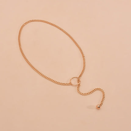 Drop Tassel Choker Necklace Long Thin Chain
