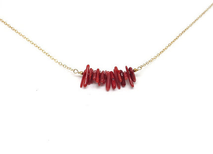 Red Coral Stone Lucky Necklace