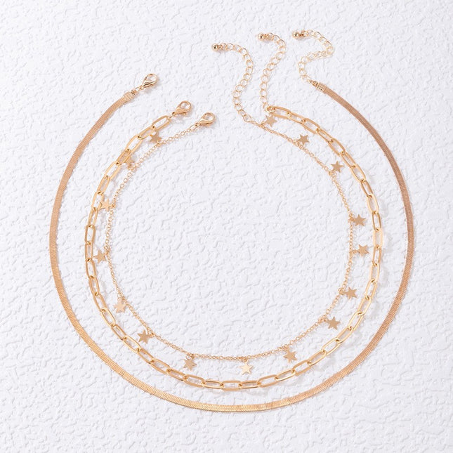 Star Necklace Layer Chain Necklace