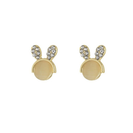 Opal Cute Rabbit Stud Earrings - FASHION SHEGOODS LLC