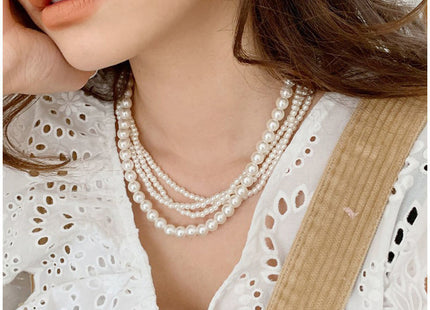 Handmade Beaded Necklace Jewelry Round Pearl Necklace