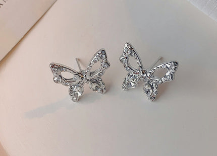 Crystal Stone Butterfly Stud Earring for Women