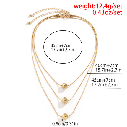 Custom Fashion Simple Jewelry Multi 3 Layers Beads Pendant Necklace