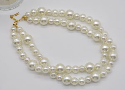 Boho Exaggerate Imitation Pearl Beaded Necklace Choker Women