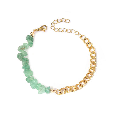 Natural Green Aventurine Irregular Crushed Stone Bracelet