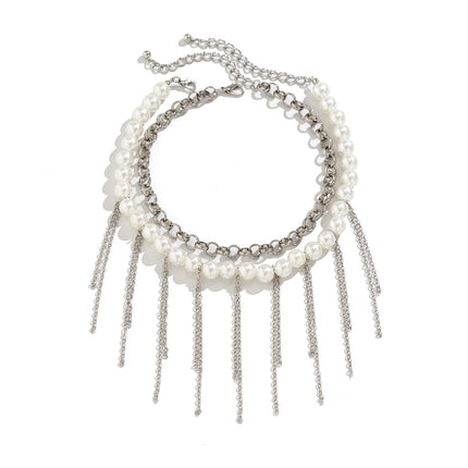 Tassel Sweater Chain Design Double Layer Vintage Necklace