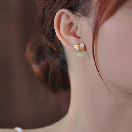 Opal Bow Stud Earring - FASHION SHEGOODS LLC