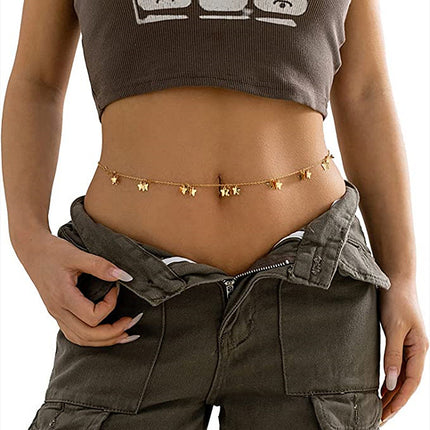 Multi-Layer Butterfly Tassel Charms Waist Chain