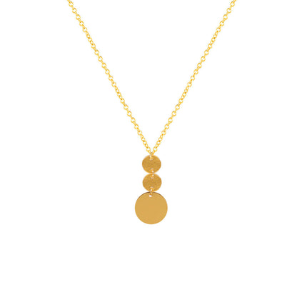 Long Disc Pendant Necklace