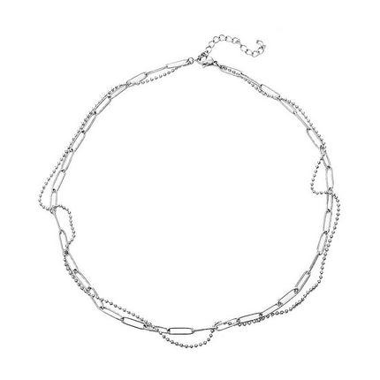 Layered Paper Clip Chain Necklaces for Women - FASHION SHEGOODS LLC