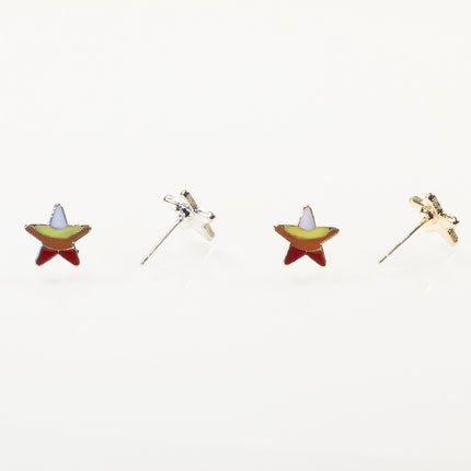 Bow star stud earrings set