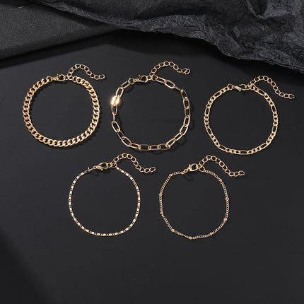 Simple Round Bead Chain Bracelet Set