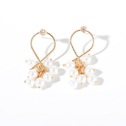 Long Tassel Pearl Drop Earrings