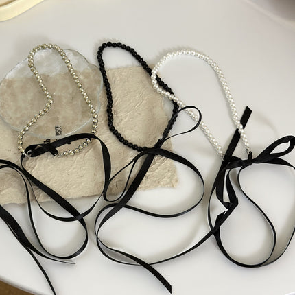 Long Bow Collarbone Chain Necklace DIY Lace up - FASHION SHEGOODS LLC